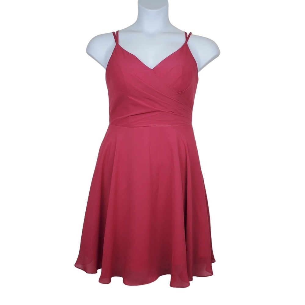 JJs House Womens Rose Pink Chiffon Dress Size 8 NWT